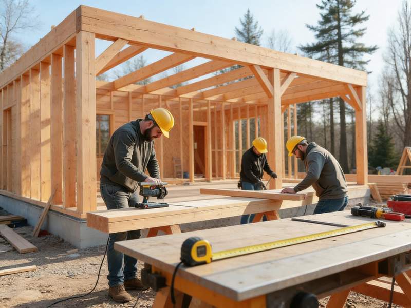 Echipa noastră de constructori experimentați lucrând pe șantier